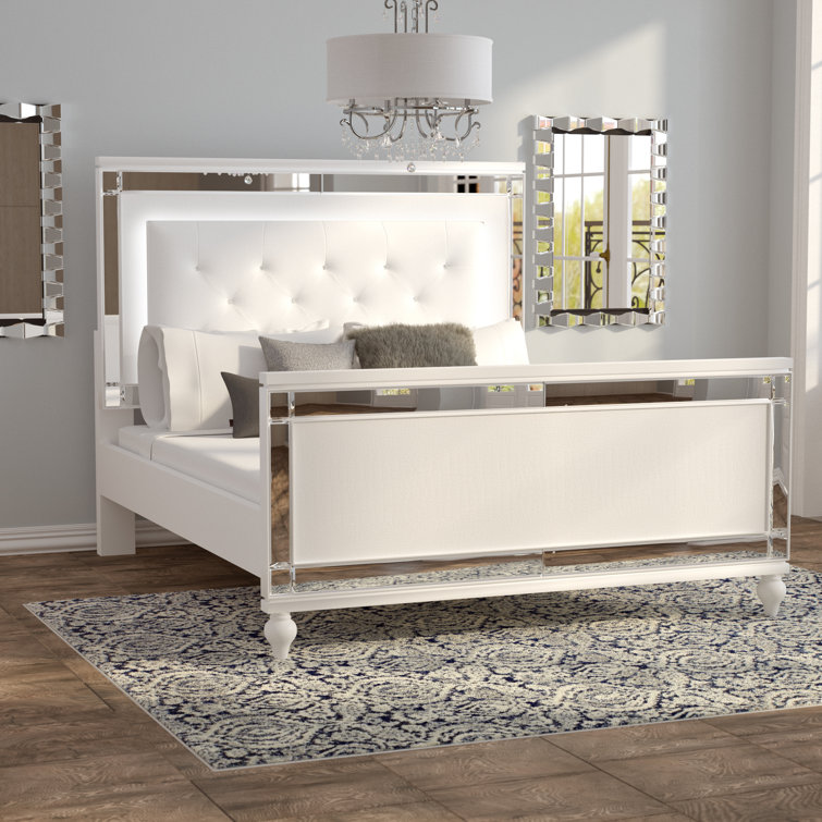Willa Arlo Interiors Tamas Tufted Solid Wood and Upholstered Low